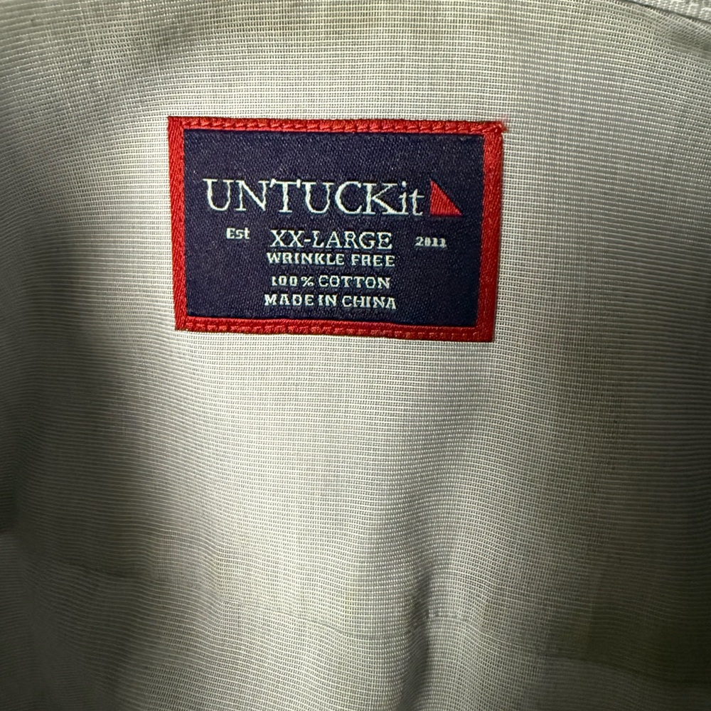 UNTUCKit Men's Light Gray Long-Sleeve Button-Up Shirt 2XL - Picture 5 of 5